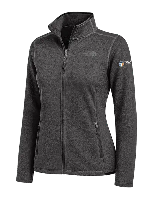 The North Face Womens Dark Grey Heather Skyline Full-Zip Fleece Jacket w/Talcott Logo