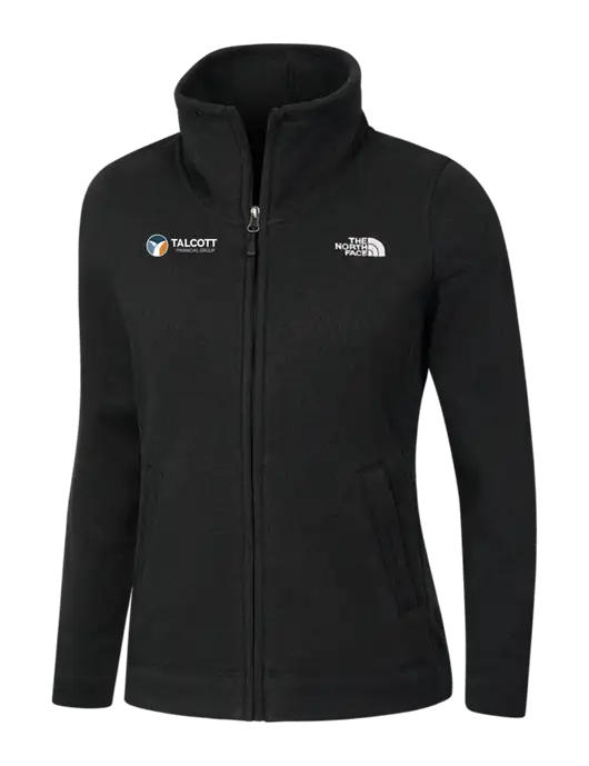North Face Womens Black Heather Sweater Fleece Jacket w/Talcott Logo