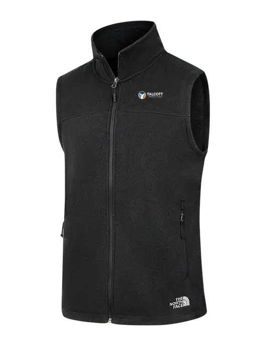 North Face Black Heather Sweater Fleece Vest  w/Talcott Logo