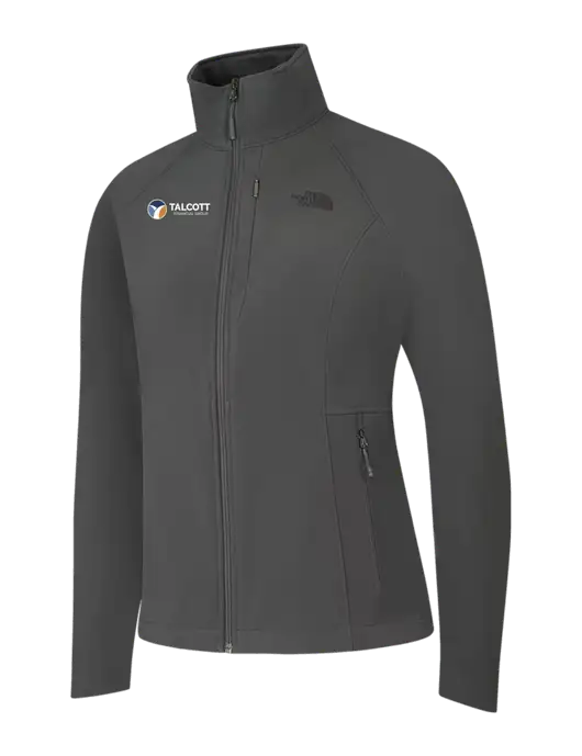 North Face Womens Medium Grey Apex Barrier Soft Shell Jacket  w/Talcott Logo