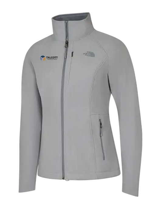 North Face Womens Light Grey Heather Apex Barrier Soft Shell Jacket  w/Talcott Logo
