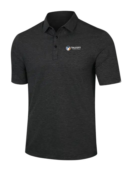 TravisMathew Black Heather Sunnyvale Polo w/Talcott Logo