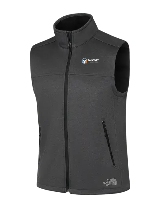 North Face Dark Grey Heather Ridgewall Soft Shell Vest w/Talcott Logo