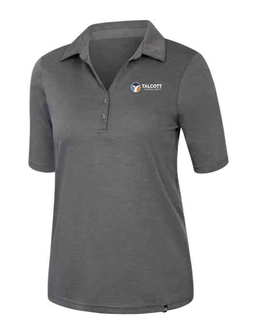 TravisMathew Womens Black Heather Sunsetters Polo w/Talcott Logo