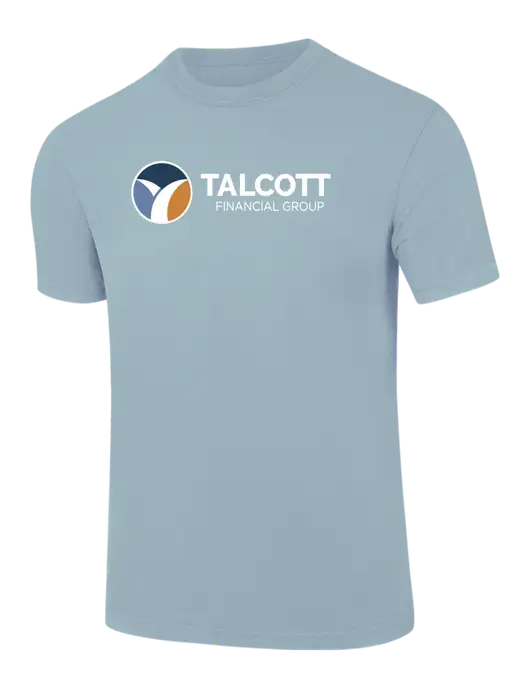 Comfort Colors 6.1 oz Light Blue Heavyweight Ring Spun T-Shirt w/Talcott Logo
