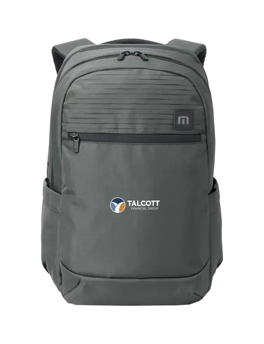 TravisMathew Dark Medium Grey Approach Backpack w/Talcott Logo