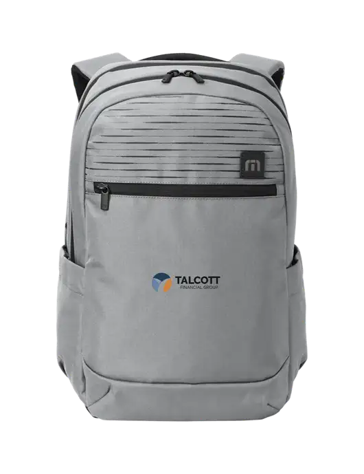TravisMathew Light Grey Approach Backpack w/Talcott Logo