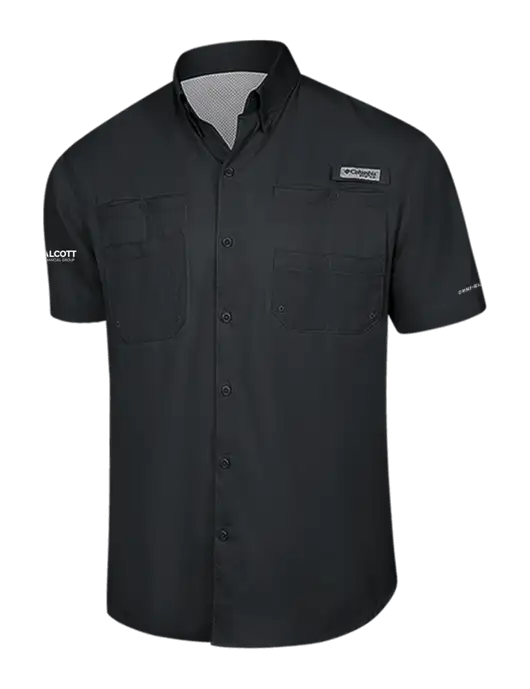 Columbia Black PFG Tamiami II Short Sleeve Shirt w/Talcott Logo