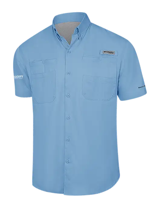 Columbia Light Blue PFG Tamiami II Short Sleeve Shirt w/Talcott Logo