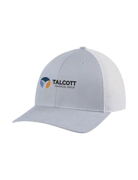 Richardson Adjustable Snapback Original 112 Trucker Cap Light Heather Grey w/White Mesh w/Talcott Logo
