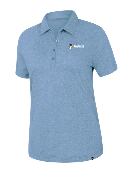 TravisMathew Womens Light Blue Heather Sunnyvale Polo w/Talcott Logo