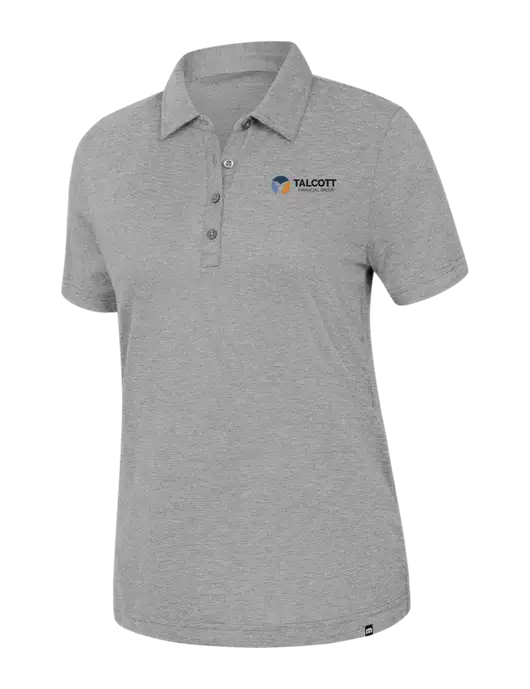 TravisMathew Womens Light Grey Heather Sunnyvale Polo w/Talcott Logo