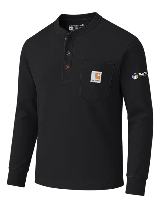 Carhartt Black Long Sleeve Henley Shirt w/Talcott Logo