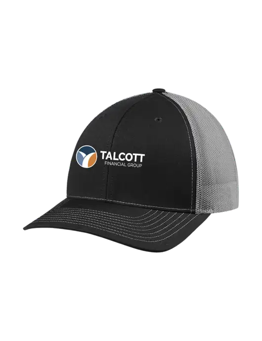 Richardson Adjustable Snapback Original 112 Trucker Cap Black w/Charcoal Mesh w/Talcott Logo