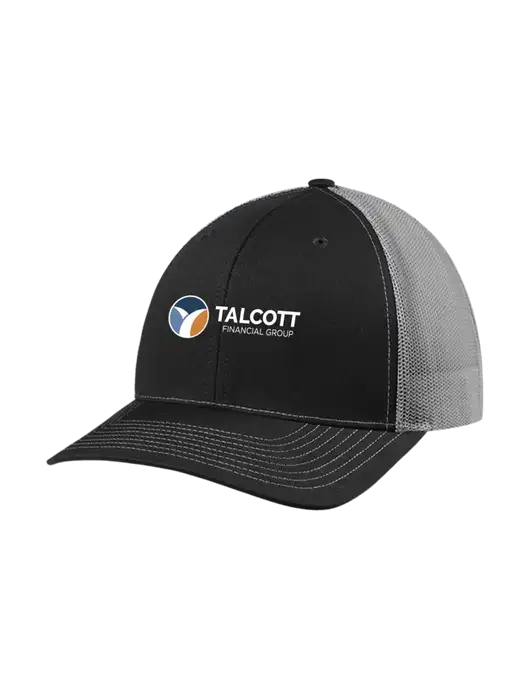 Richardson Adjustable Snapback Original 112 Trucker Cap Black w/Charcoal Mesh w/Talcott Logo