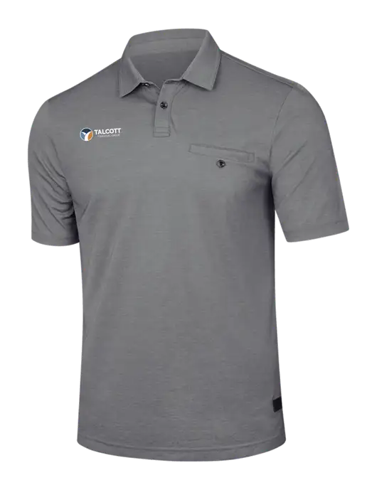 TravisMathew Medium Grey Heather Sunsetters Pocket Polo w/Talcott Logo
