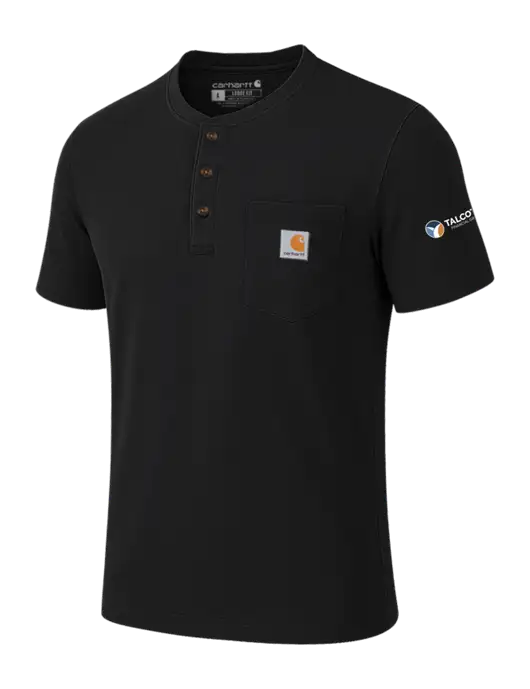 Carhartt Black Short Sleeve Henley Shirt w/Talcott Logo