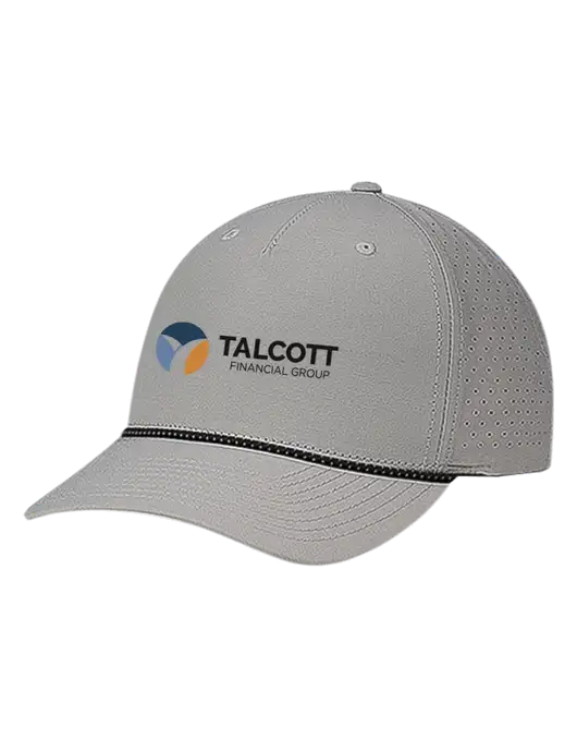 Richardson Laser Perf Performance Light Grey/Black-Grey Rope Cap w/Talcott Logo