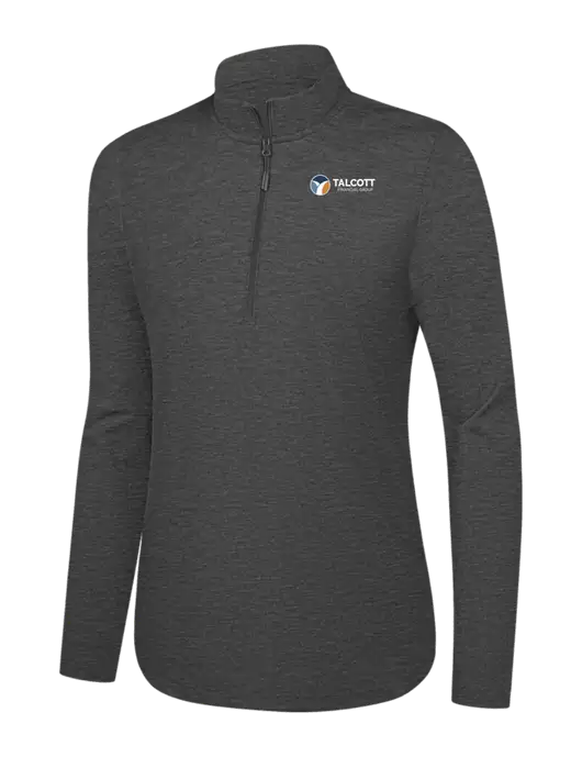  Womens Dark Grey Heather C-FREE Double Knit 1/4-Zip w/Talcott Logo