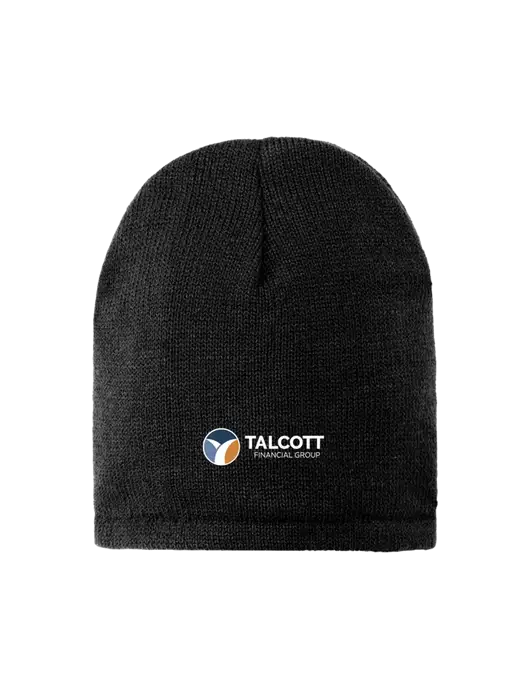 Black Fleece-Lined Beanie Cap w/Talcott Logo