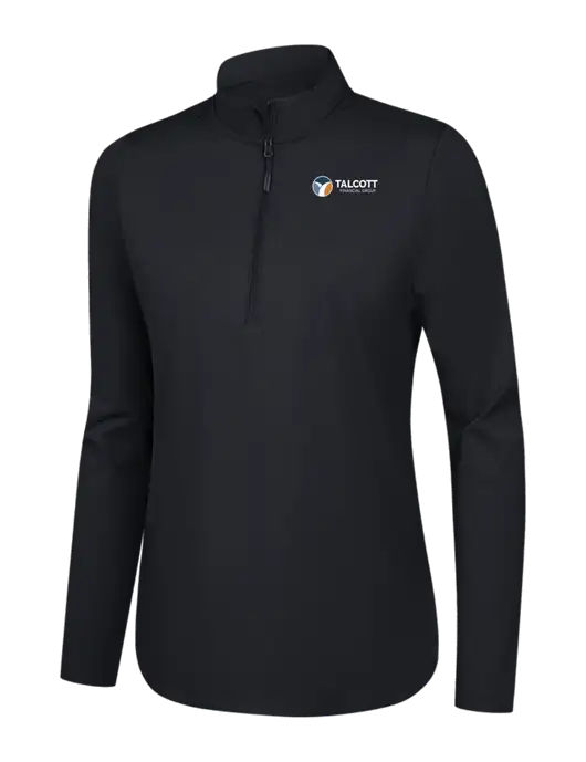  Womens Black C-FREE Double Knit 1/4-Zip w/Talcott Logo