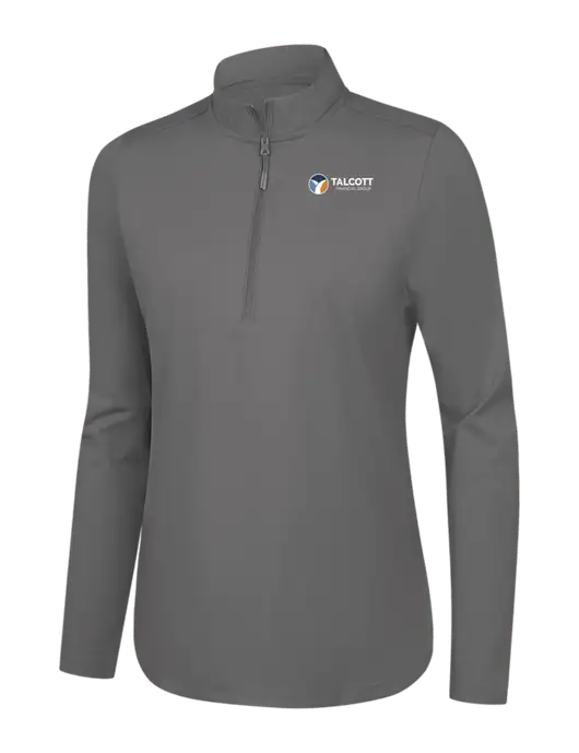  Womens Dark Medium Grey C-FREE Double Knit 1/4-Zip w/Talcott Logo