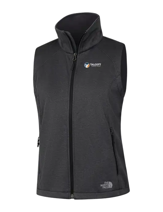 The North Face Womens Dark Grey Heather Ridgewall Soft Shell Vest  w/Talcott Logo