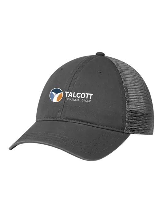 Richardson 111 Garment Washed Trucker Cap Charcoal w/Charcoal Mesh w/Talcott Logo