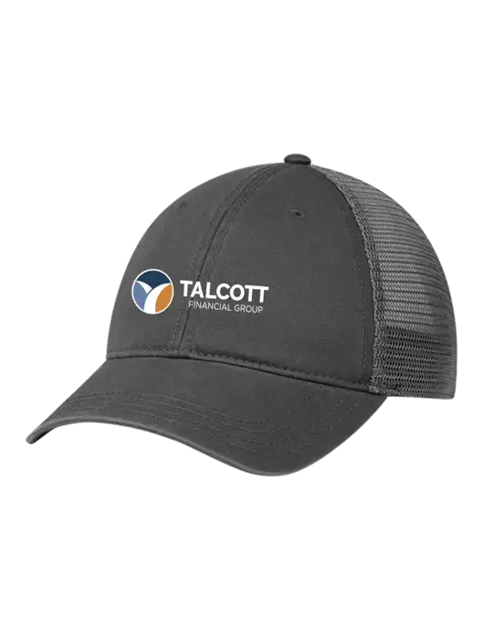 Richardson 111 Garment Washed Trucker Cap Charcoal w/Charcoal Mesh w/Talcott Logo
