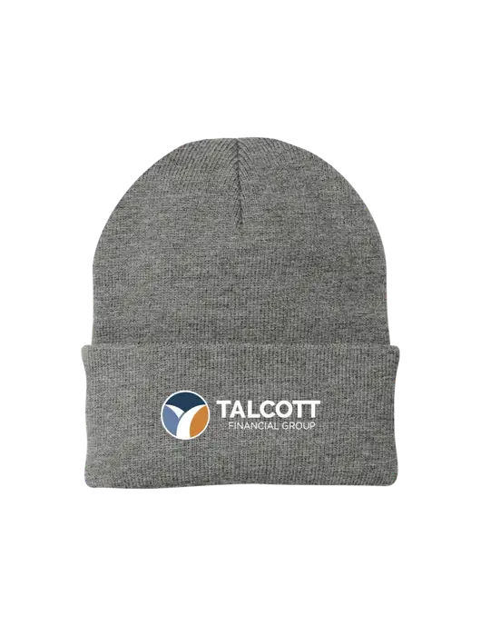 Medium Grey Heather Knit Cap w/Talcott Logo