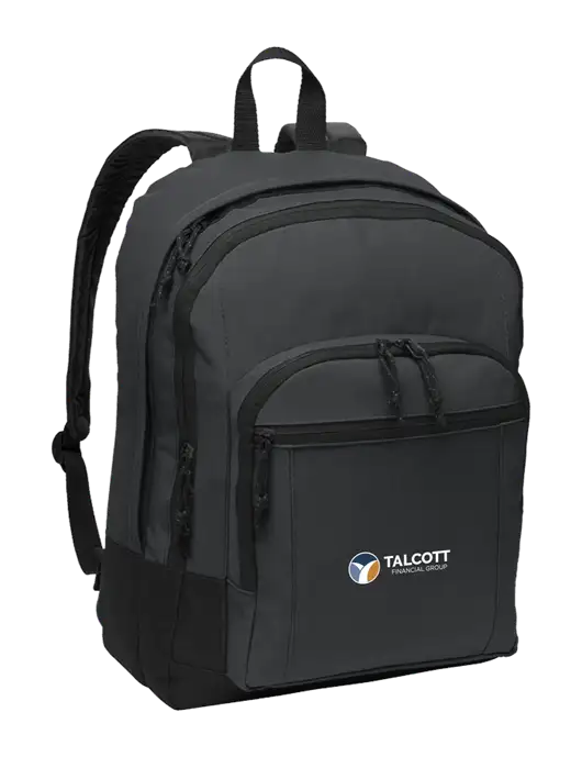 Dark Grey Essential Backpack w/Talcott Logo