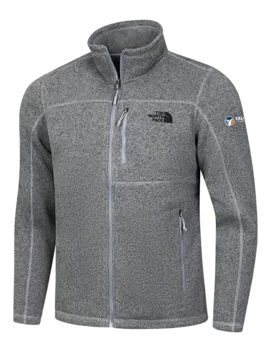 North Face Medium Grey Heather Sweater Fleece Jacket w/Talcott Logo