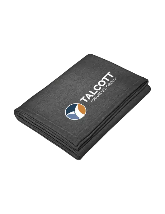 Core Dark Grey Heather Fleece Sweatshirt Blanket w/Talcott Logo