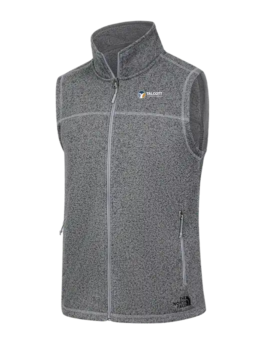 North Face Medium Grey Heather Sweater Fleece Vest w/Talcott Logo
