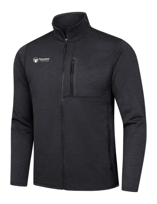 North Face Dark Grey Heather Skyline Full-Zip Fleece Jacket w/Talcott Logo