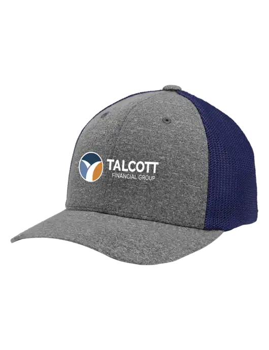 Flexfit Navy/Medium Grey Heather Melange Mesh Back Trucker Cap w/Talcott Logo