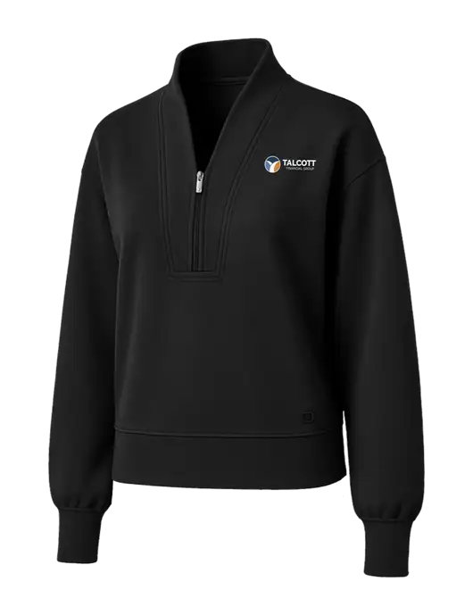 OGIO Womens Black Transcend 1/4-Zip w/Talcott Logo