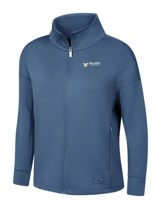 OGIO Womens Light Slate Blue Transcend Full-Zip w/Talcott Logo