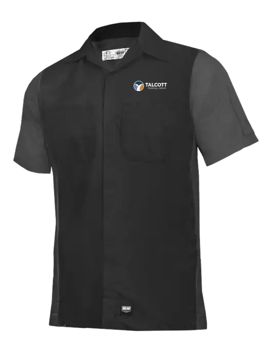 Red Kap Black/Charcoal Short Sleeve Ripstop Crew Shirt w/Talcott Logo