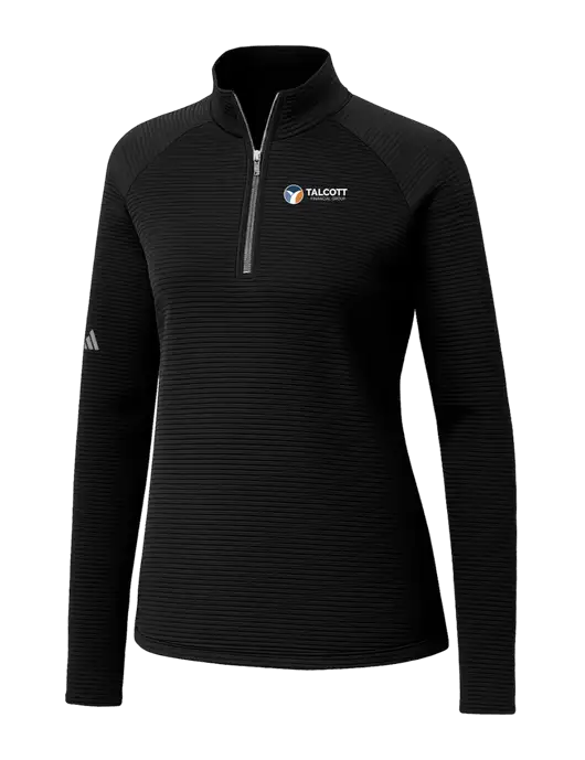 Adidas Womens Black Spacer Quarter-Zip Pullover  w/Talcott Logo