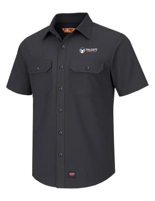 Red Kap Charcoal Short Sleeve Solid Ripstop Shirt w/Talcott Logo