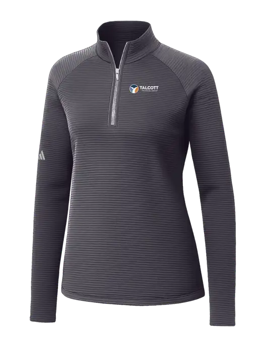 Adidas Womens Medium Grey Spacer Quarter-Zip Pullover  w/Talcott Logo