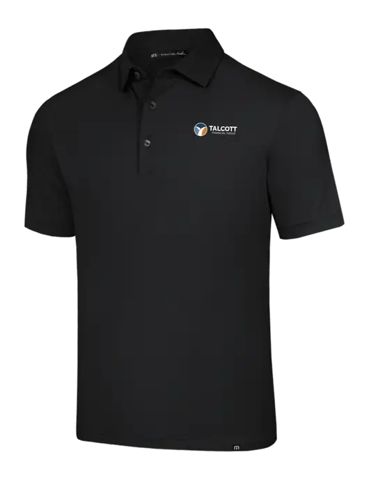 TravisMathew Black Glenview Solid Polo w/Talcott Logo