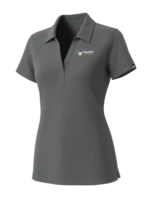 TravisMathew Womens Grey Glenview Solid Polo w/Talcott Logo