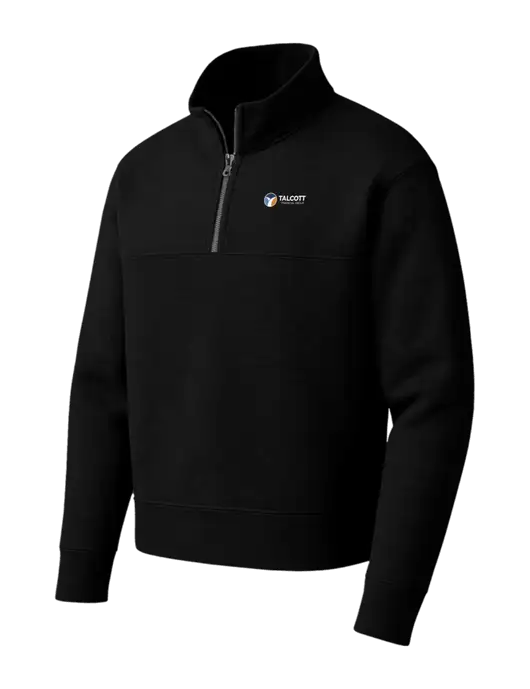 Mercer+Mettle Black Linear Texture Quarter Zip w/Talcott Logo