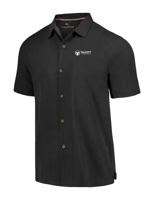 Tommy Bahama Black Tropic Isles Short Sleeve Shirt w/Talcott Logo