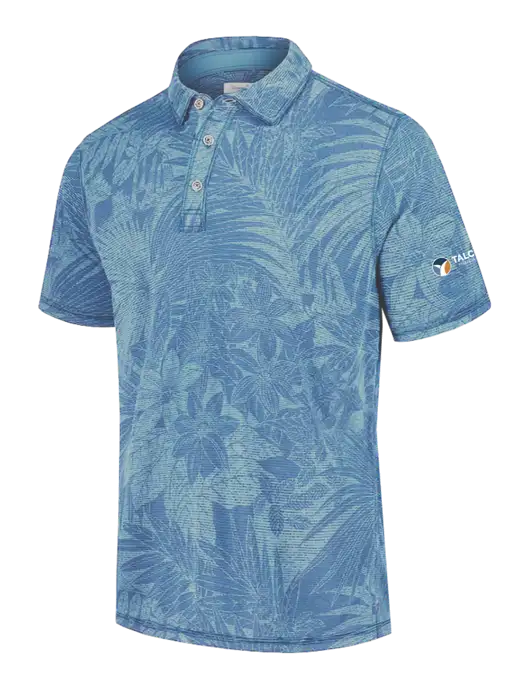 Tommy Bahama Light Blue Santiago Paradise Polo w/Talcott Logo