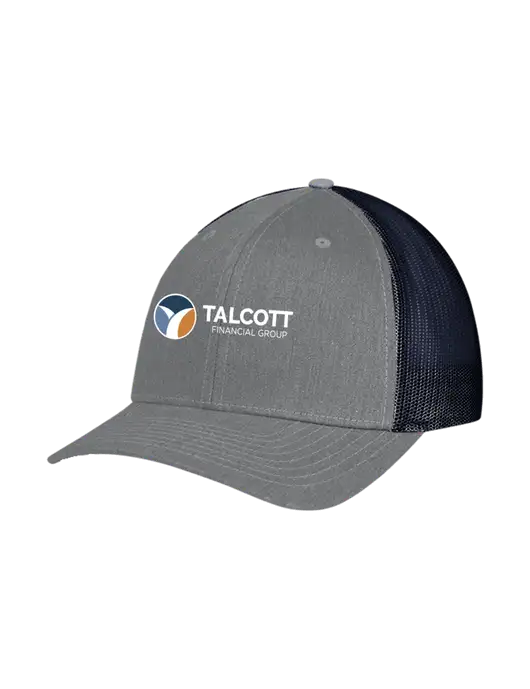 Richardson Adjustable Snapback Original 112 Trucker Cap Heather Grey w/Navy Mesh w/Talcott Logo