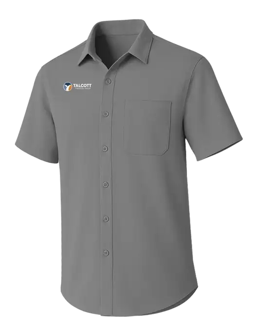 Light Grey Short Sleeve UV Dockside Shirt w/Talcott Logo