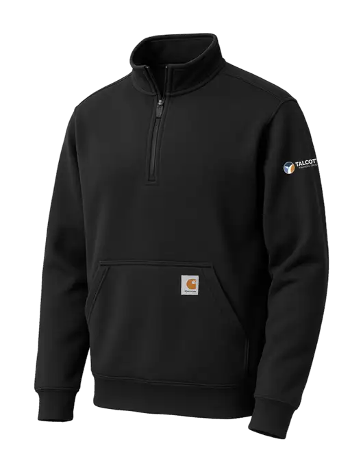 Carhartt Black Midweight 1/4-Zip Mock Neck Sweatshirt w/Talcott Logo